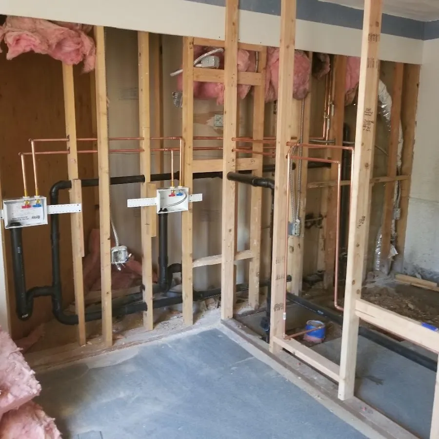Rough-in copper and drain pipes for Shower Repair in Shoreview